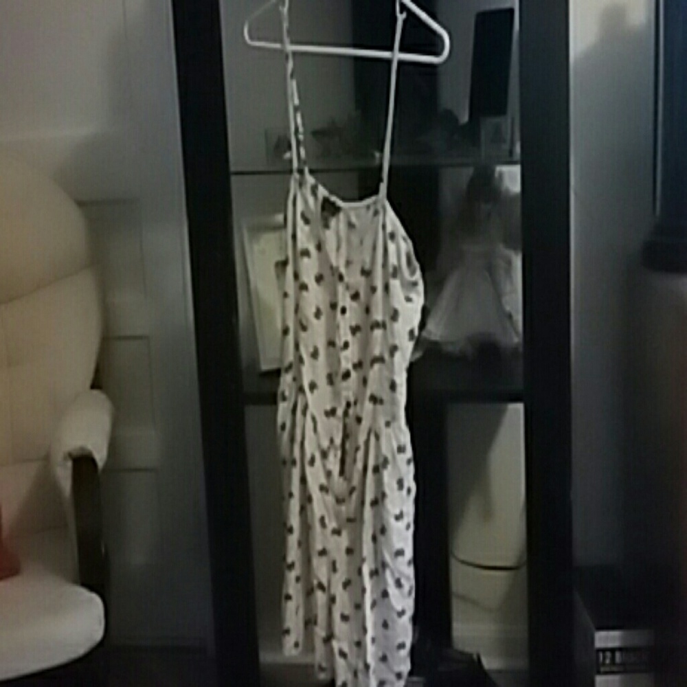 White bow print romper